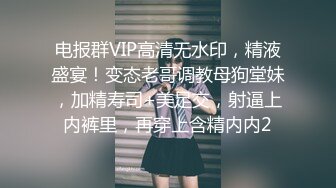 电报群VIP高清无水印，精液盛宴！变态老哥调教母狗堂妹，加精寿司+美足交，射逼上内裤里，再穿上含精内内2