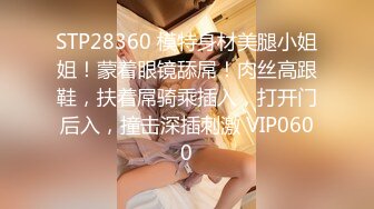 STP28360 模特身材美腿小姐姐！蒙着眼镜舔屌！肉丝高跟鞋，扶着屌骑乘插入，打开门后入，撞击深插刺激 VIP0600